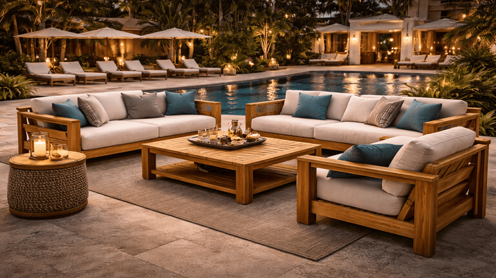 Sustainable Luxury Hotel Pool Furniture: Handcrafted Teak and Recycled Materials That Last Decades